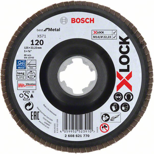 Bosch Accessories 2608621770 X-LOCK Fächerschleifscheibe Durchmesser 125mm 1St.