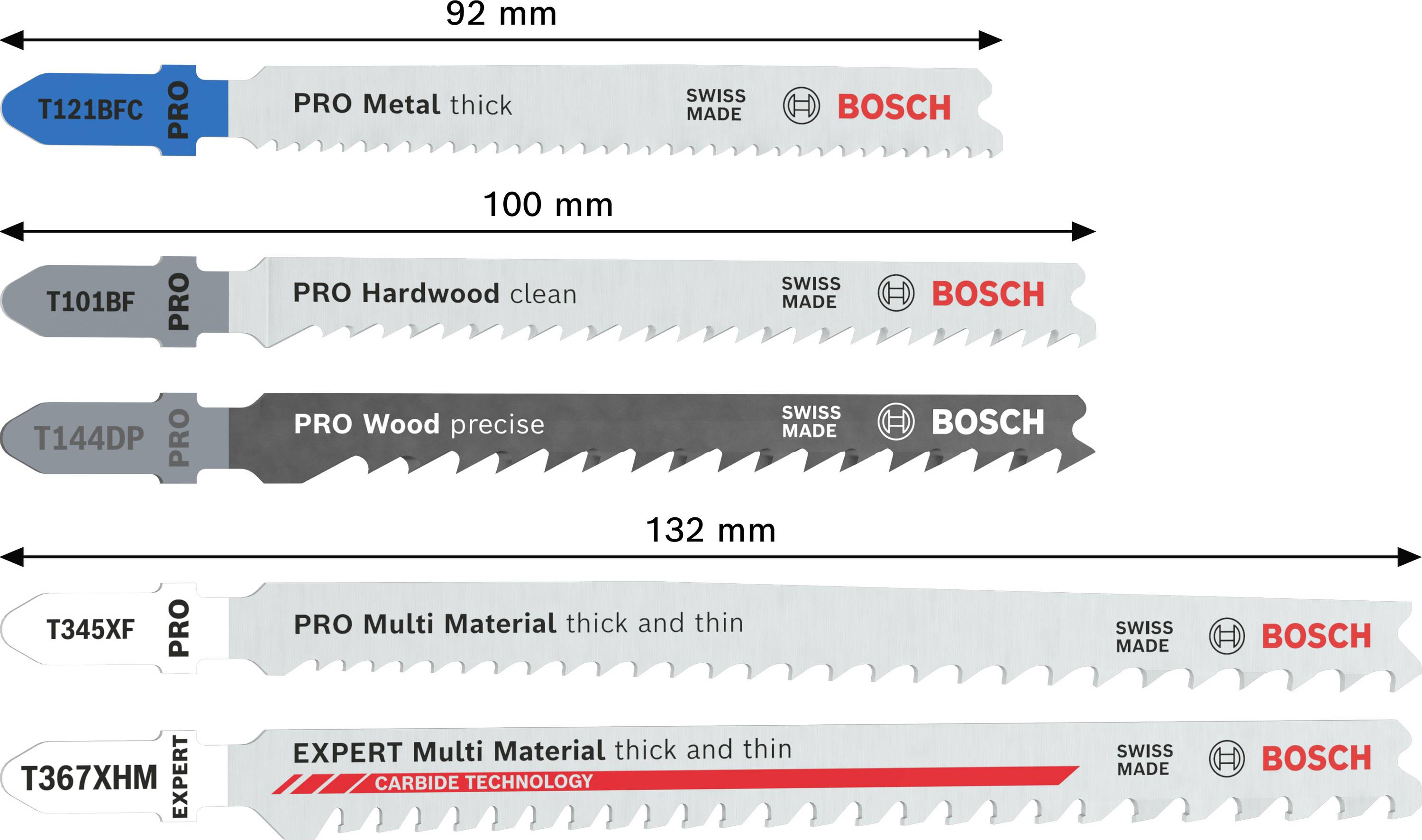 Bosch Accessories 2607011438 JSB, Multi Material-Pack, 15-teilig 15St.
