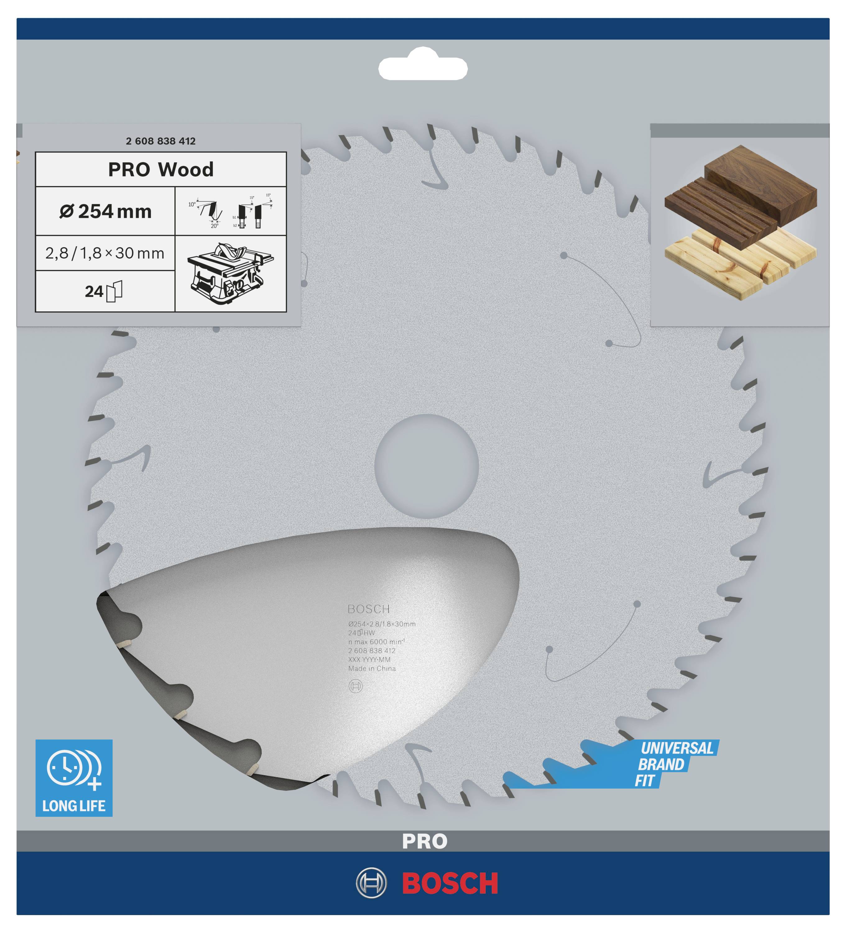 Bosch Accessories Optiline 2608838412 Kreissägeblatt 216 x 30 x 1.8mm Zähneanzahl: 24 1St.