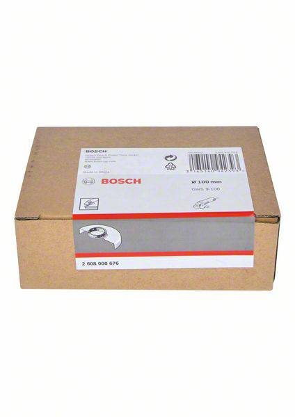 Ein brauner Karton mit einem Etikett der Marke 'Bosch'. Enthält Produktinformationen und einen Barcode.