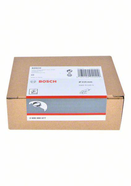 Kartonverpackung mit Bosch-Logo und Barcode. Enthält Informationen über das Produkt. Verpackung für Winkelschleiferscheiben.