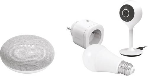 HOME Starterset 127024 Wi-Fi Paket Smart Home System 4teilig Steckdose, Innenbereich 3000W