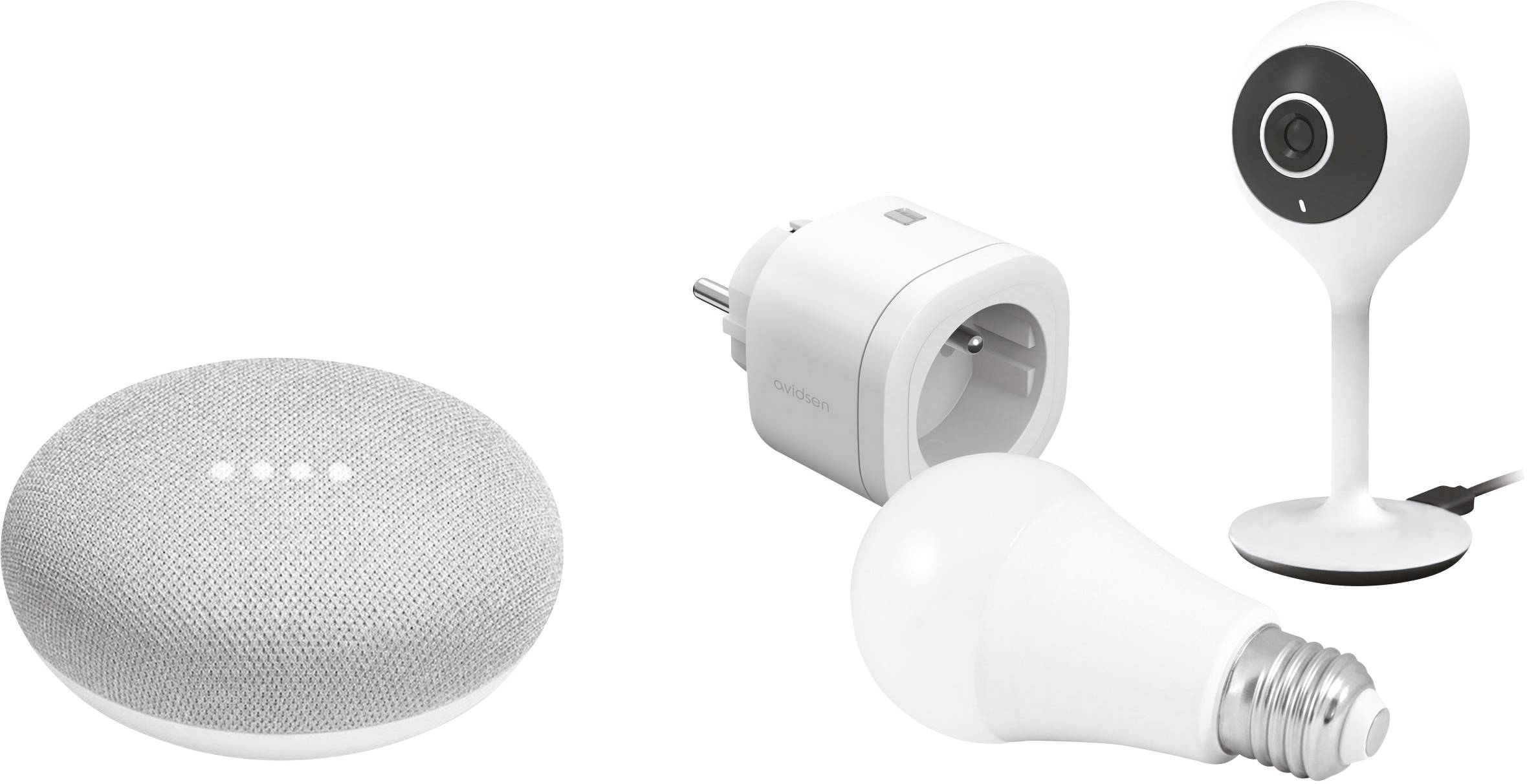 Avidsen AVIDSEN HOME Starterset 127024 Wi-Fi Paket Smart Home System 4teilig Steckdose, Innenbereich 3000 W