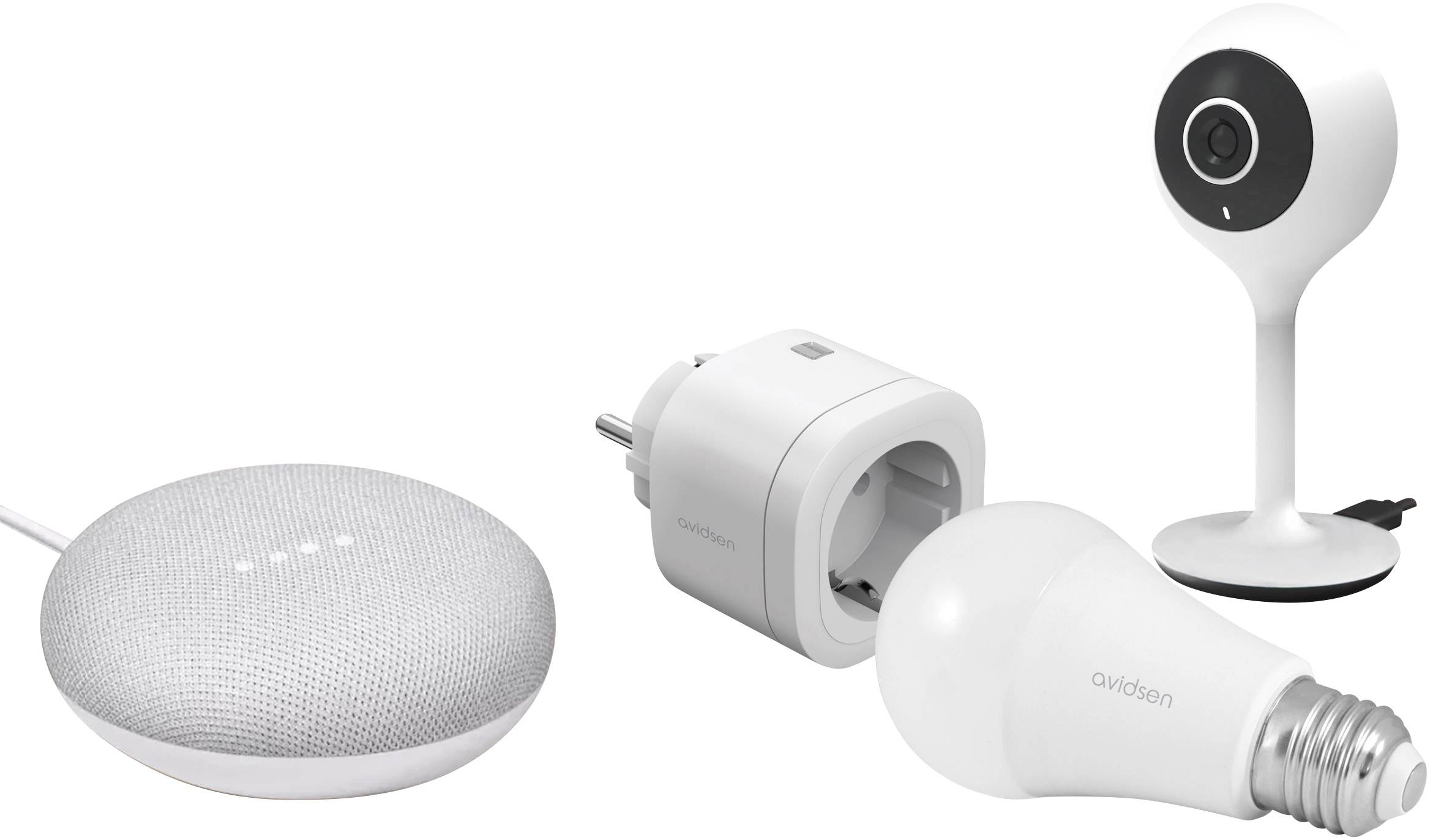 Avidsen AVIDSEN HOME Starterset 127024 Wi-Fi Paket Smart Home System 4teilig Steckdose, Innenbereich 3000 W