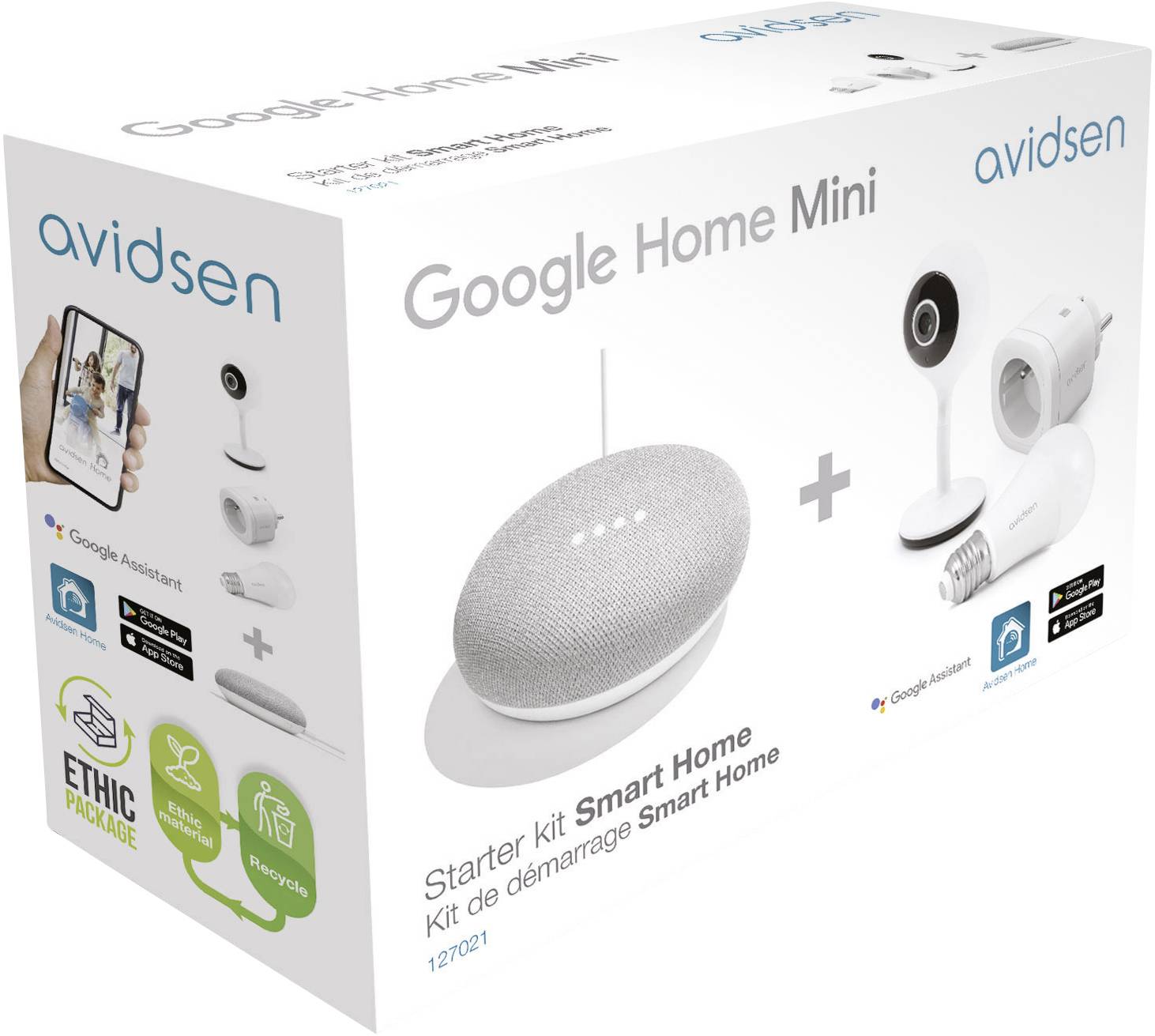 Avidsen AVIDSEN HOME Starterset 127024 Wi-Fi Paket Smart Home System 4teilig Steckdose, Innenbereich 3000 W
