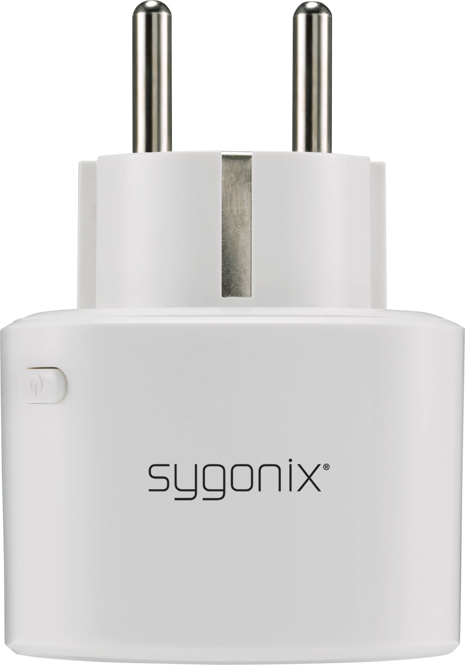 Ein weißer Steckdosenadapter der Marke 