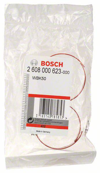 Transparente Kunststoffverpackung mit Bosch-Logo. Enthält Fahrradbremskabel WBK50, Aufdruck: '2 608 000 623-000', 'Made in Germany'.