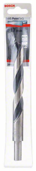 'Bosch HSS PointTeQ Metallbohrer 17 mm', in Kunststoffverpackung, geeignet für präzises Metallbohren.