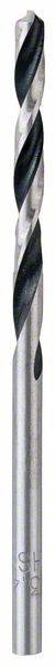 Ein silberner Metallbohrer mit schwarzer Spiralführung, der hauptsächlich für das Bohren in Metall und andere harte Materialien verwendet wird.