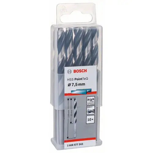 Bosch Accessories 2608577243 Metall-Spiralbohrer 7.50mm 10St. Bosch Accessories 2608577243 Metall-Spiralbohrer 7.50mm 10St.