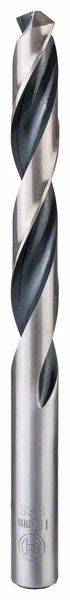 Ein silberner Spiralbohrer mit schwarzer Färbung in den Rillen, geeignet zum Bohren in Metall oder Holz.