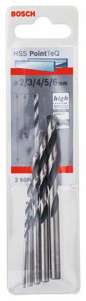 Bosch Accessories 2608577345 Metall-Spiralbohrer-Set 3 mm, 4 mm, 5 mm, 6 mm, 2mm 1 Set