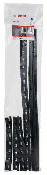 Verpackung mit einem Satz Kabelmanagement-Produkten von Bosch, bestehend aus mehreren schwarzen Kabelbindern in verschiedenen Größen.