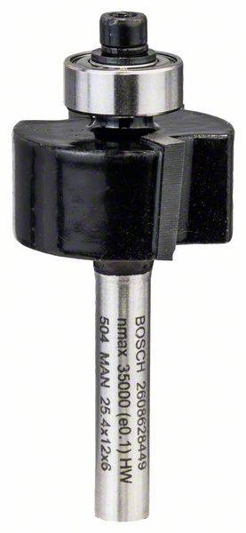 Falzfräser 6 mm, D1 25,4 mm, L 12,4 mm, G 54 mm Bosch Accessories 2608628449