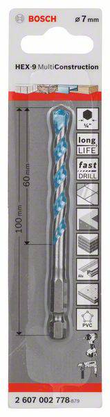 Bosch Accessories 2607002778 Mehrzweckbohrer 7mm Gesamtlänge 100mm 1St.