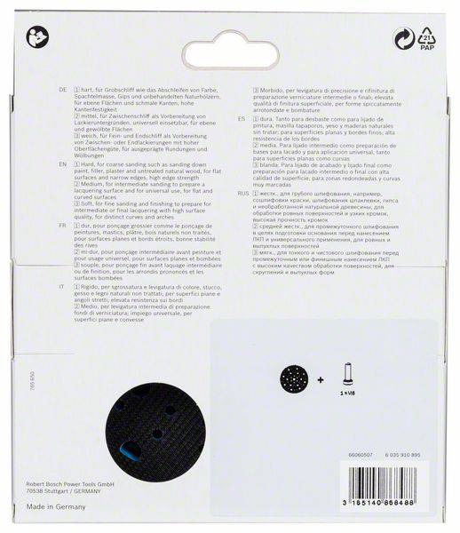 Bosch Accessories 2608601570 Schleifteller Multiloch hart, 150 mm, für GEX 150 AC, - Turbo, GEX 125-150 AVE Durchmesser 150mm