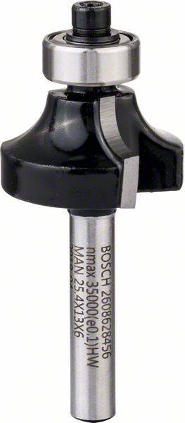 Abrundfräser 6 mm, R1 6,3 mm, D 25,4, L 13,1 mm, G 54 mm Bosch Accessories 2608628456