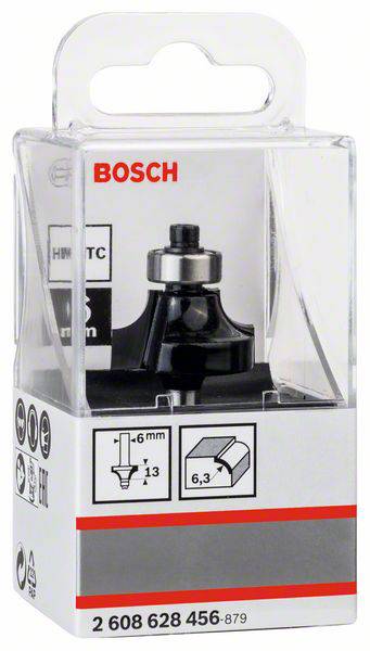 Abrundfräser 6 mm, R1 6,3 mm, D 25,4, L 13,1 mm, G 54 mm Bosch Accessories 2608628456