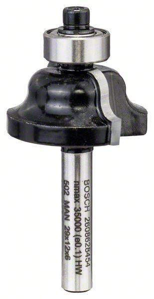 Profilfräser 6 mm, R1 4 mm, D1 28,6 mm, B 8 mm, L 12,4 mm, G 54 mm Bosch Accessories 2608628454