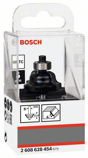 Profilfräser 6 mm, R1 4 mm, D1 28,6 mm, B 8 mm, L 12,4 mm, G 54 mm Bosch Accessories 2608628454