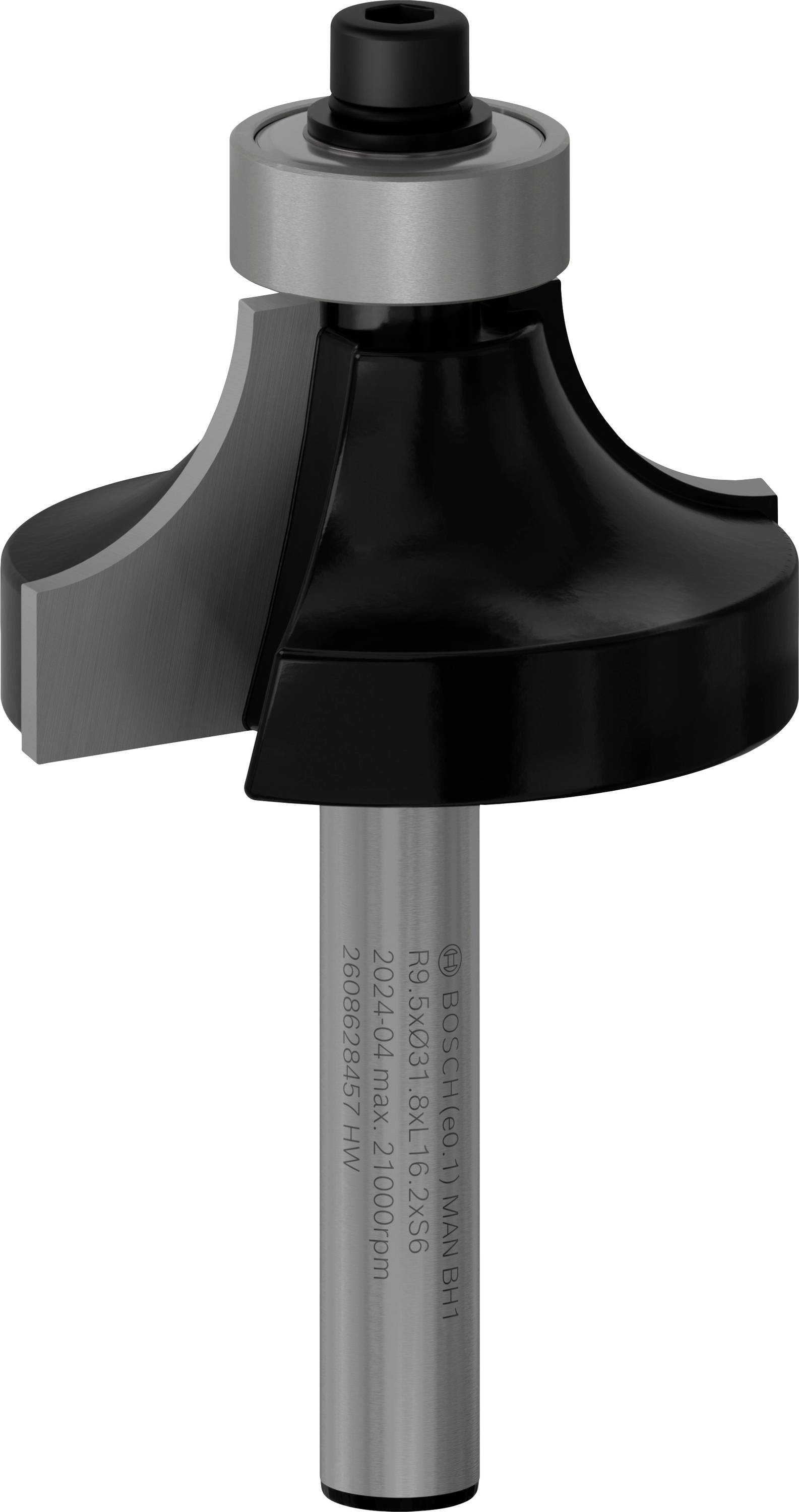 Abrundfräser 6 mm, R1 9,5 mm, D 31,8 mm, L 16,2 mm, G 57 mm Bosch Accessories 2608628457