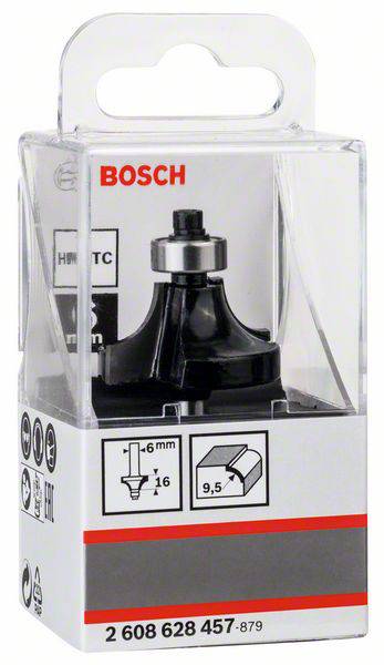 Abrundfräser 6 mm, R1 9,5 mm, D 31,8 mm, L 16,2 mm, G 57 mm Bosch Accessories 2608628457
