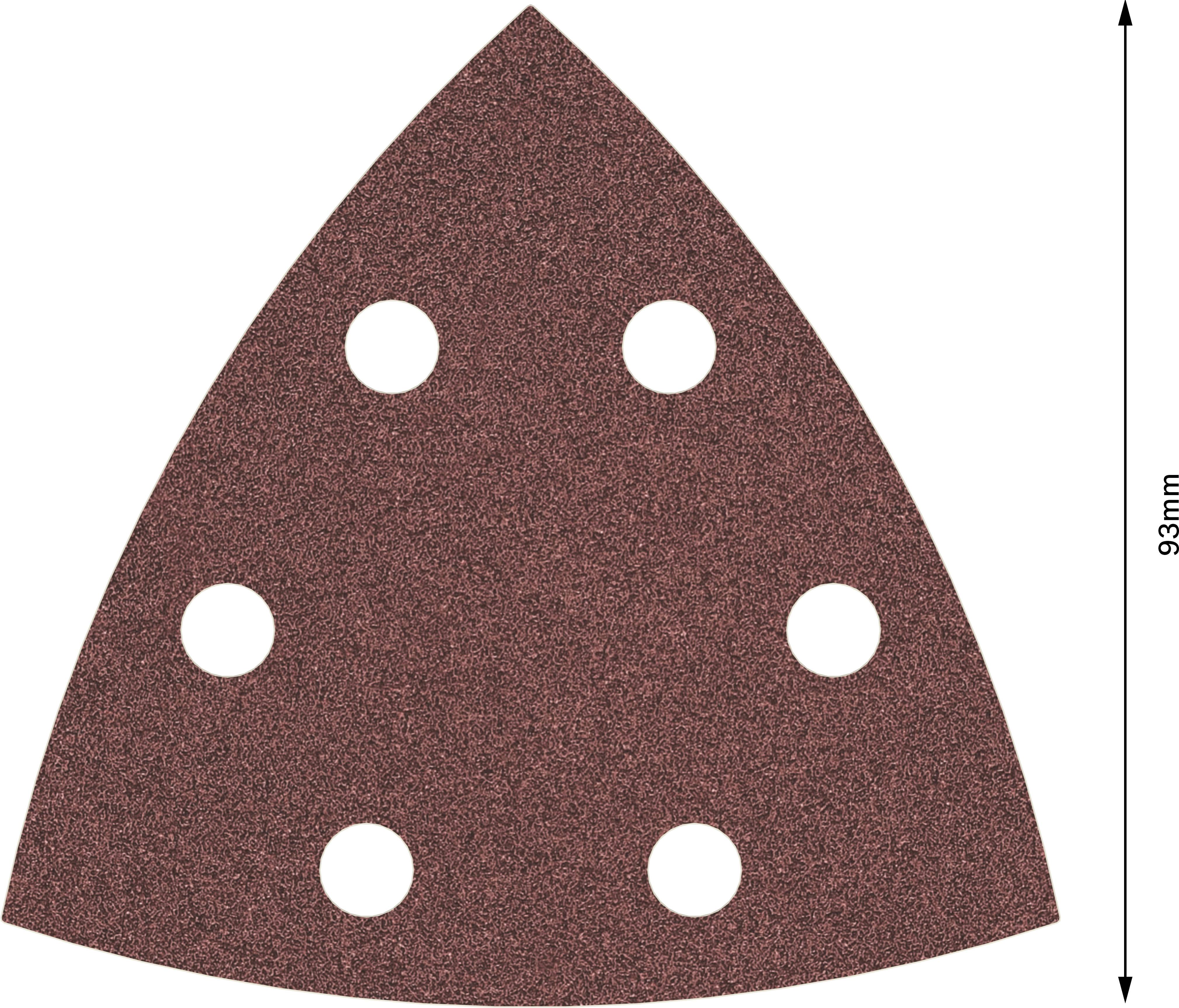 Bosch Accessories 2608621686 Deltaschleifpapier Körnung (num) 80 (L x B) 93mm x 93mm 5St.