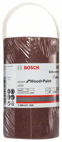 Bosch Accessories 2608621469 Schleifpapier für Handschleifer Körnung (num) 180 (L x B) 5000mm x 115mm 5m