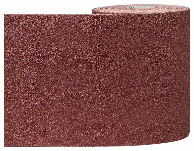 Eine Rolle Schleifpapier mit brauner, körniger Oberfläche, die für das Schleifen von Materialien verwendet wird.