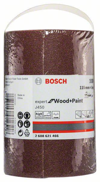 Bosch Accessories 2608621466 Schleifpapier für Handschleifer Körnung (num) 100 (L x B) 5000mm x 115mm 5m