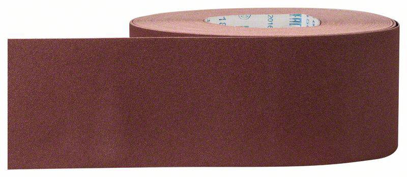 Braunes Schleifband aufgerollt, geeignet für Schleifarbeiten auf verschiedenen Oberflächen.