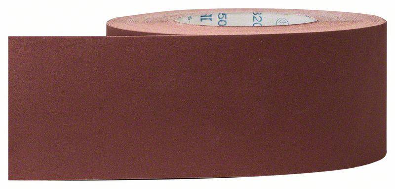 Eine Rolle braunes Schleifpapier, das für Oberflächenbearbeitung und Polieren verwendet wird.