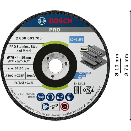 Bosch Accessories 2608601705 2608601705 Schruppscheibe gerade Durchmesser 76mm Bohrungs-Ø 10mm 2St. Bosch Accessories 2608601705 2608601705 Schruppscheibe gerade Durchmesser 76mm Bohrungs-Ø 10mm 2St.