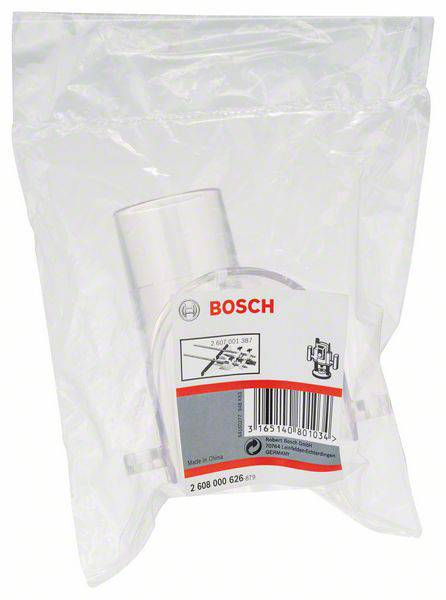 Eine Plastikverpackung mit einem Bosch-Staubsaugerbeutel. Auf der Verpackung ist das Bosch-Logo und die Modellnummer '2 608 000 626' zu sehen.