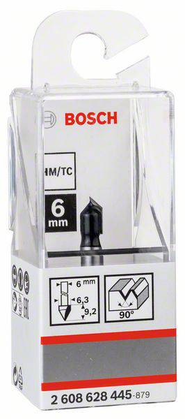 Bosch Accessories V-Nutfräser 6 mm, D1 6,35 mm, L 16 mm, G 48 mm, 90° 2608628445