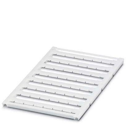 Ein weißes Plastiktablett mit schmalen Schlitzen, geeignet zum Abtropfen von Flüssigkeiten. Flach und rechteckig geformt.