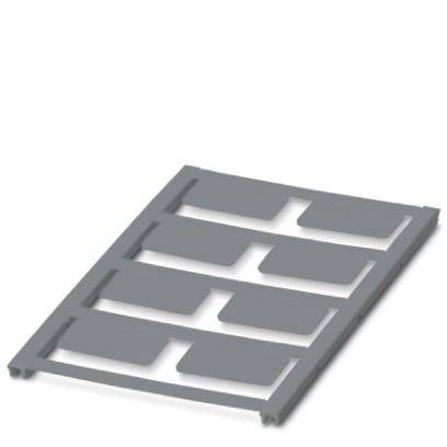 Eine graue Kunststoffpalette mit sechs eingelassenen Segmenten und einem rechteckigen Rahmen, verwendet zum Stapeln und Transportieren.
