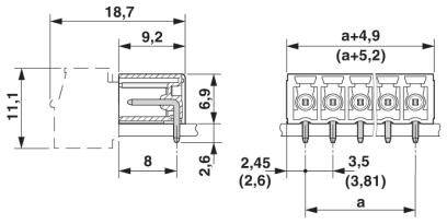 Phoenix Contact Stiftgehäuse-Platine Polzahl Gesamt 5 Rastermaß: 3.81 mm 1011090 330 St.