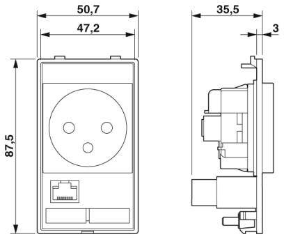 Phoenix Contact 1054543 Schutzkontakt-Steckdose IP20, IP00 Grau