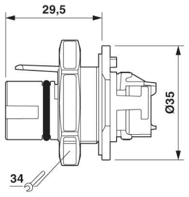 Phoenix Contact Gerätesteckverbinder Hinterwand 1409206 PRC 5-FT25-MC Schwarz Inhalt: 50St.