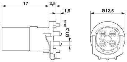 Phoenix Contact 1418342 Rundsteckverbinder Buchse, gerade Gesamtpolzahl: 4 100St.
