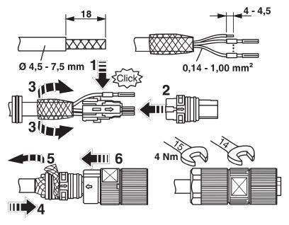 Phoenix Contact 1422852 Steckverbinder Buchse, gerade Gesamtpolzahl: 5 1 St.
