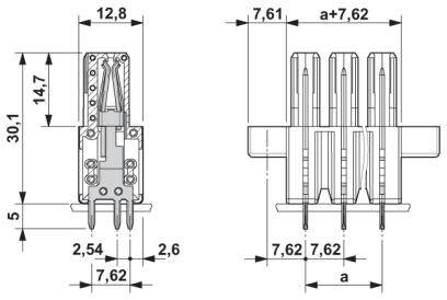 Phoenix Contact Buchsengehäuse-Platine Polzahl Gesamt 3 Rastermaß: 7.62mm 1708941 1St.
