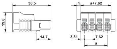 Phoenix Contact Buchsengehäuse-Kabel Polzahl Gesamt 2 Rastermaß: 7.62 mm 1718481 50 St.