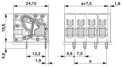 Phoenix Contact 1719192 Printklemme 6mm² Polzahl 2 Grün 50St.