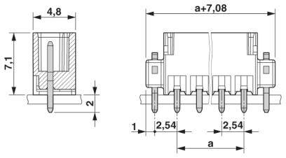 Phoenix Contact Stiftgehäuse-Platine Polzahl Gesamt 4 Rastermaß: 2.54 mm 1821410 315 St.
