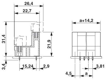 Phoenix Contact Stiftgehäuse-Kabel Polzahl Gesamt 2 Rastermaß: 3.81mm 1830253 1St.