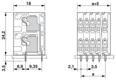 Phoenix Contact 1841490 Printklemme 1.5 mm² Polzahl 2 Grün 100 St.