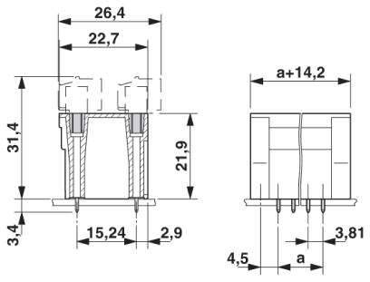 Phoenix Contact Stiftgehäuse-Kabel Polzahl Gesamt 10 Rastermaß: 3.81mm 1842843 1St.