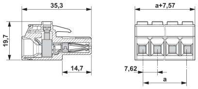 Phoenix Contact Buchsengehäuse-Kabel Polzahl Gesamt 5 Rastermaß: 7.62 mm 1845881 50 St.